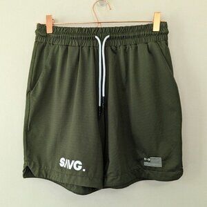 Savg Athletics Crusher Shorts Army Green size Large Weightlifting Squats